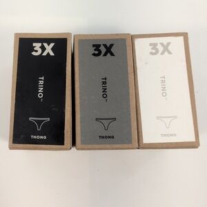 Lot of 3 NEW Allbirds Trino Thong Underwear Nimbus Raincloud Boulder Womens 3X